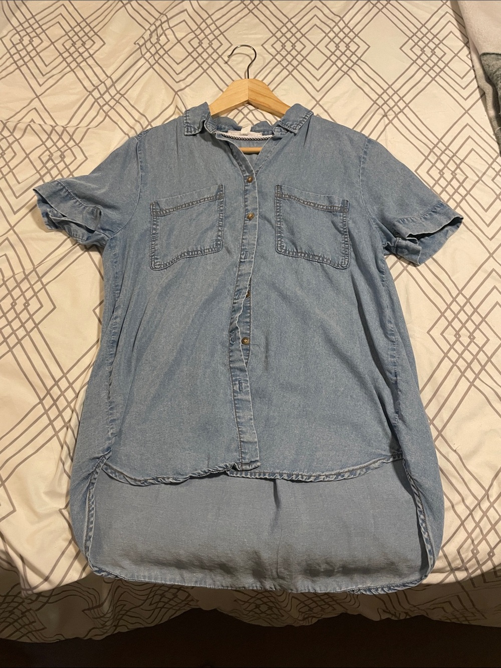 Jane and Delancey Light Blue Denim Button-Front Shirt